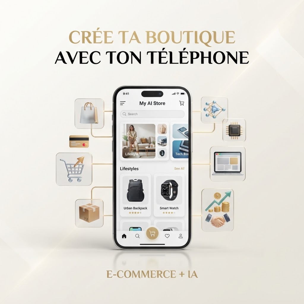 Créer une boutique e-commerce gratuitement avec son téléphone & l’IA